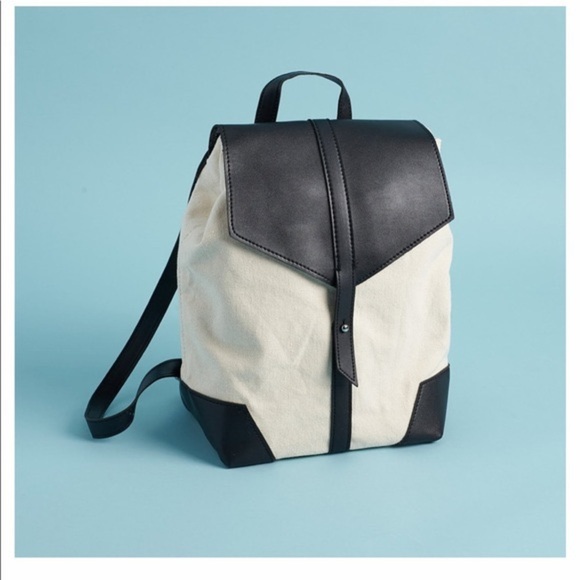 Deux Lux Handbags - Deux Lux Cream and black leather backpack